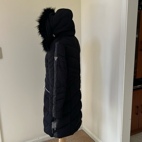 New! Guess small black double zippered puffer jacket. - Picture 2 of 13